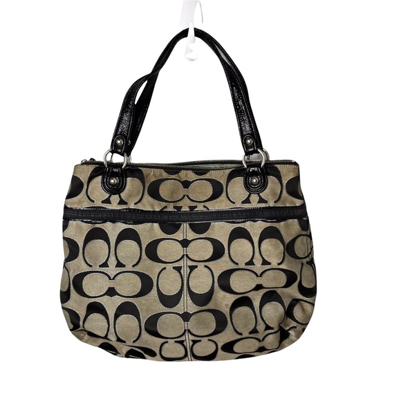 Coach Handbags - Coach Signature C Logo Handbag Purse Black Gray